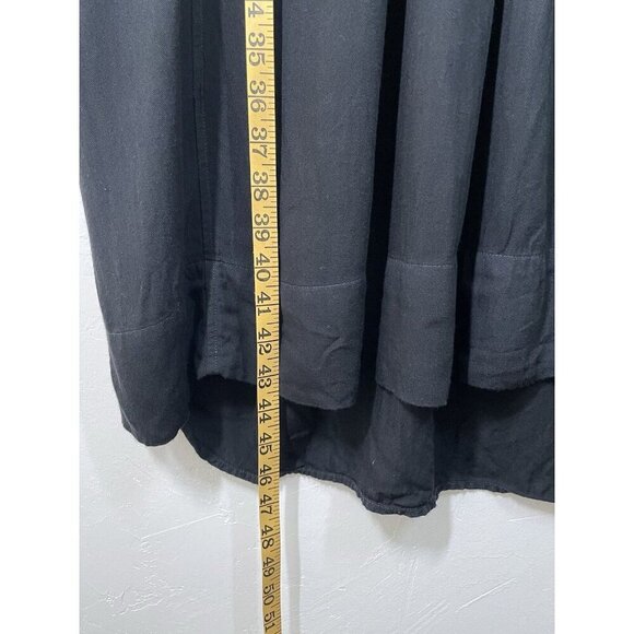 CP SHADES Black Wool Blend Popover Mini / Midi Dress S Lagenlook Casual Coastal - Picture 4 of 10